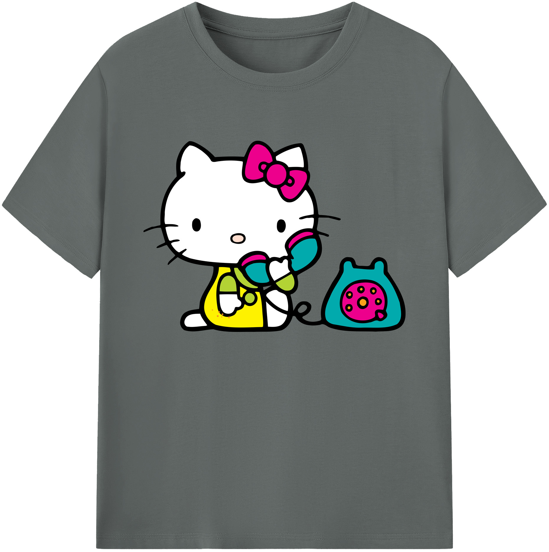 （画像用） Hello Kitty ハローキティ 綿100％ メンズ半袖Tシャツ｜肌触りやわらか＆通気性